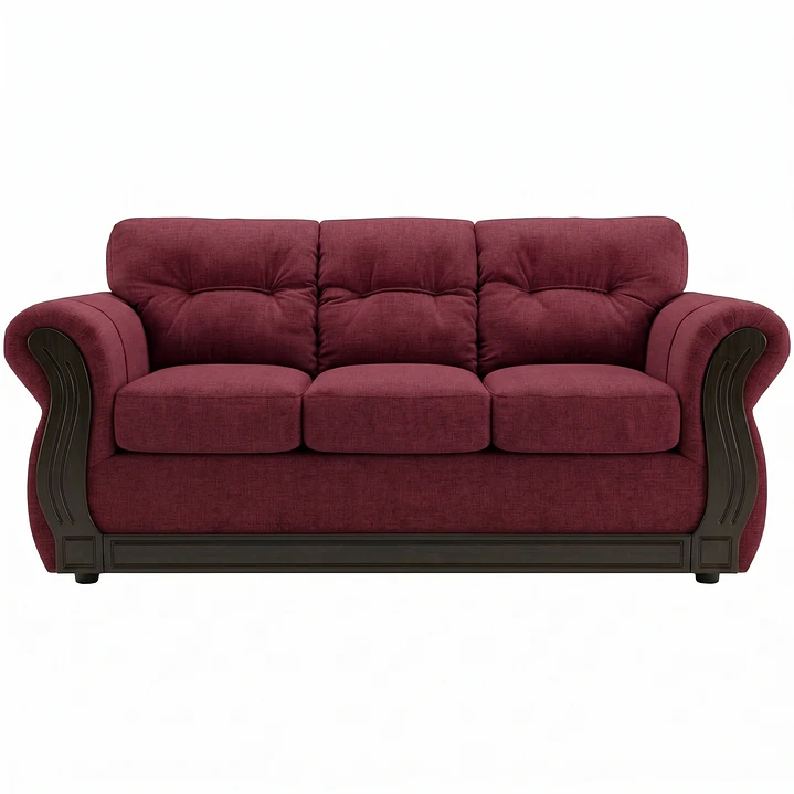 Sofá 3 Cuerpos Oxford Burdeo 1