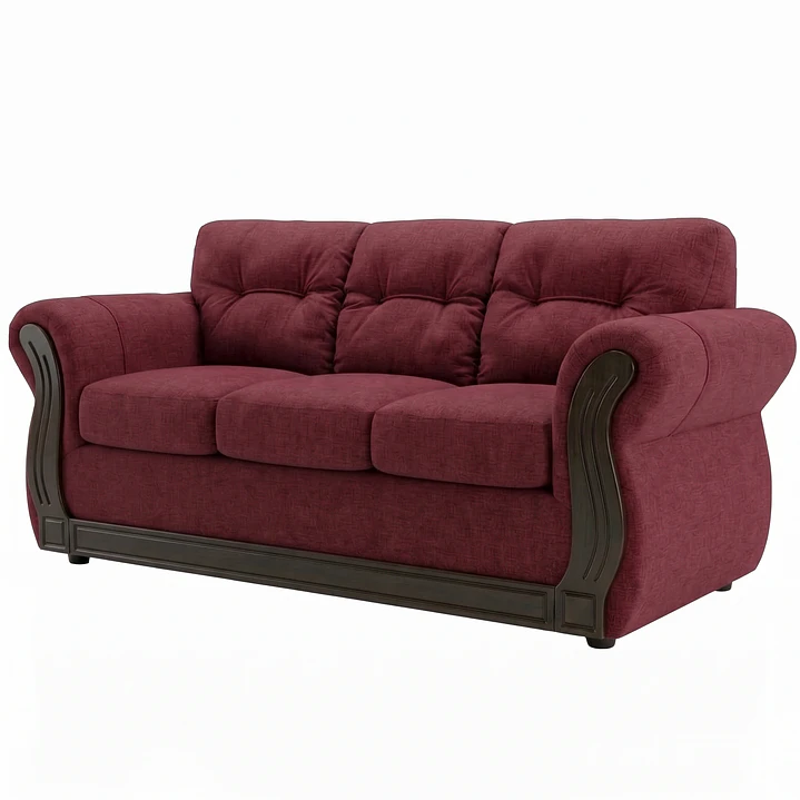 Sofá 3 Cuerpos Oxford Burdeo 7