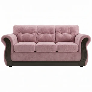 Sofá 3 Cuerpos Oxford Tela Felpa Rosa
