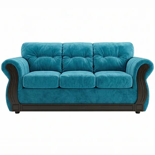 Sofá 3 Cuerpos Oxford Tela Felpa Azul Celeste