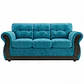 Sofá 3 Cuerpos Oxford Tela Felpa Azul Celeste - Miniatura 1