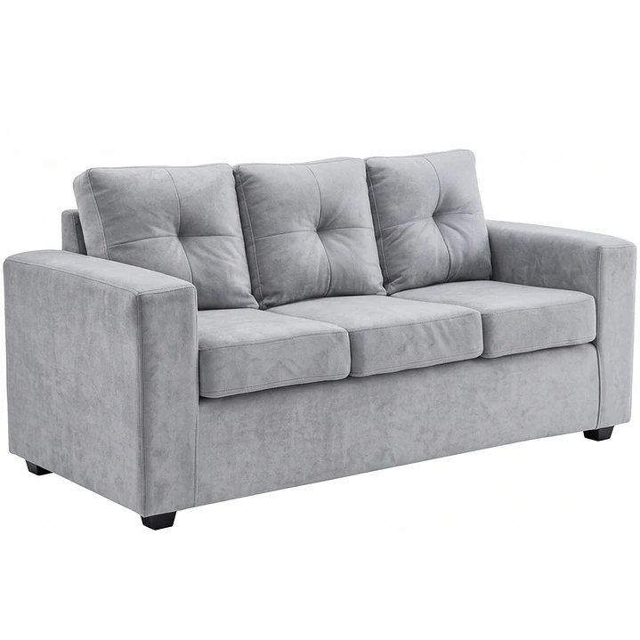 Sofá 3 Cuerpos Hudson Gris Claro 6