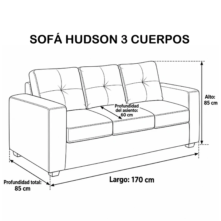 Sofá 3 Cuerpos Hudson PU Embejecido Gris 13