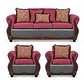 Juego de Living Charleston Tela Fucsia con PU envejecido Gris 3-1-1 - Miniatura 1