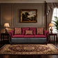 Juego de Living Charleston Tela Fucsia con PU envejecido Gris 3-1-1 - Miniatura 5