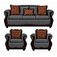 Juego de Living Charleston Gris Contemporáneo 3-1-1 - Miniatura 1