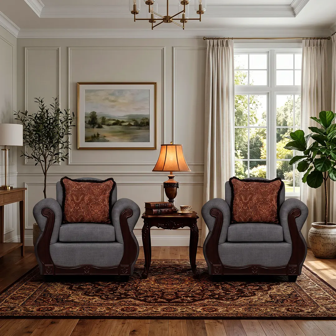 Juego de Living Charleston Gris Contemporáneo 3-1-1 5
