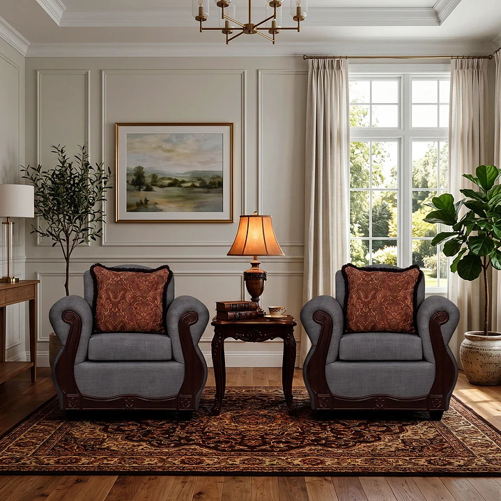 Juego de Living Charleston Gris Contemporáneo 3-1-1 5