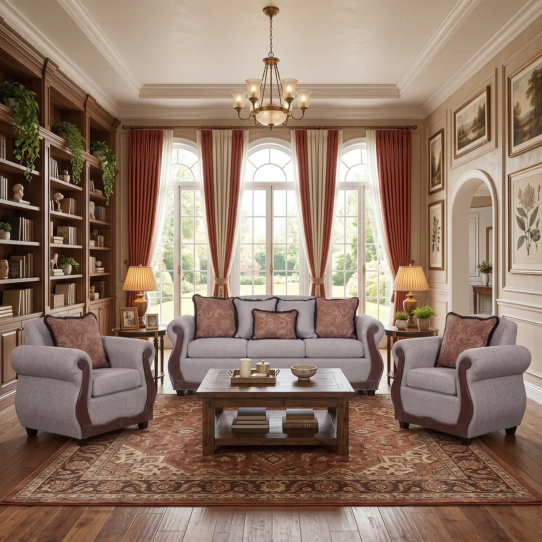 Juego de Living Charleston Gris Claro 3-1-1 5