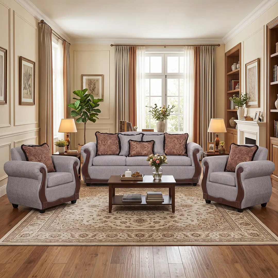 Juego de Living Charleston Gris Claro 3-1-1 2