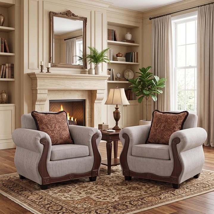Juego de Living Charleston Gris Claro 3-1-1 7