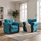 Juego de Living Oxford Tela Felpa Azul Celeste 3-1-1 - Miniatura 5