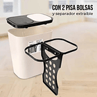 Caneca de basura / Papelera Negra de 20 litros Push con Doble Compartimiento 3