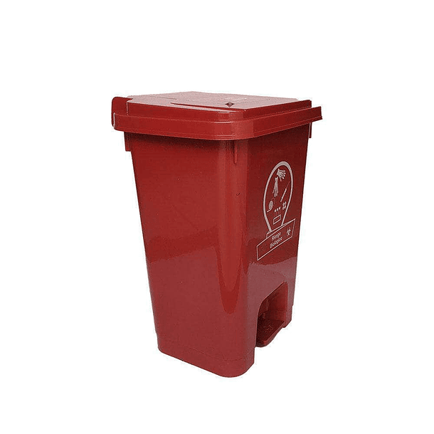 Caneca de basura / Papelera roja de 53 litros con pedal 3