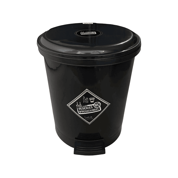 Caneca de basura / Papelera negra de 13 litros con pedal 1