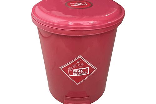 Caneca de basura / Papelera Roja de 13 litros con pedal