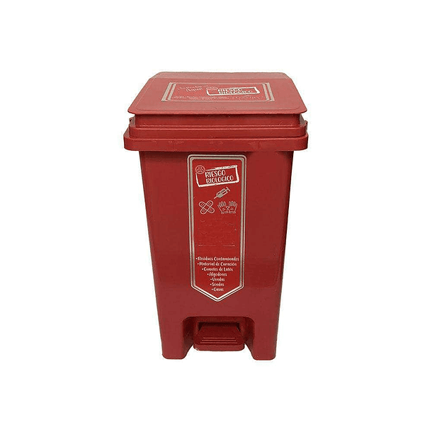 Caneca de basura / Papelera roja de 20 litros con pedal 1