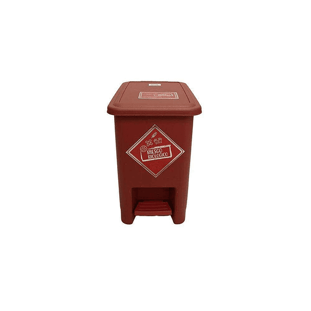 Caneca de basura / Papelera roja de 8 litros con pedal 1