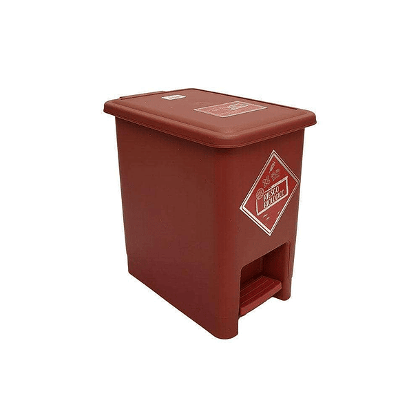 Caneca de basura / Papelera roja de 8 litros con pedal 4