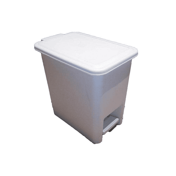 Caneca de basura / Papelera blanca de 8 litros con pedal 4