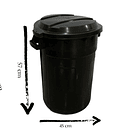 Caneca de basura negra / Tanque de agua negro de 70 litros con tapa 5