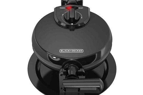 Waflera BLACK+DECKER Waflera giratoria 4 puestos antiadherente con control de temperatura. Incluye bandeja de residuos