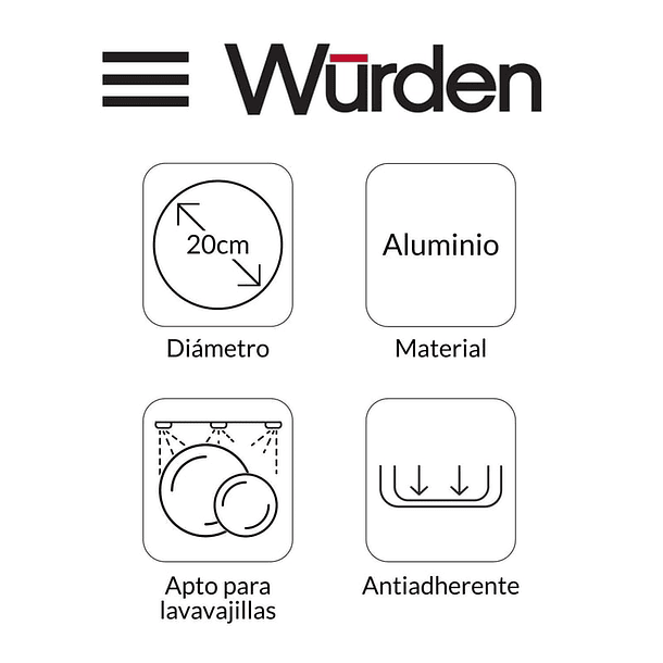 Sartén Wurden Antiadherente Aluminio 20 cm 4