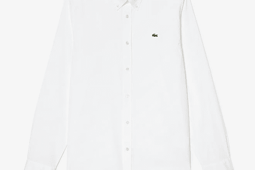 Camisa Blanca de corte ajustado de algodón