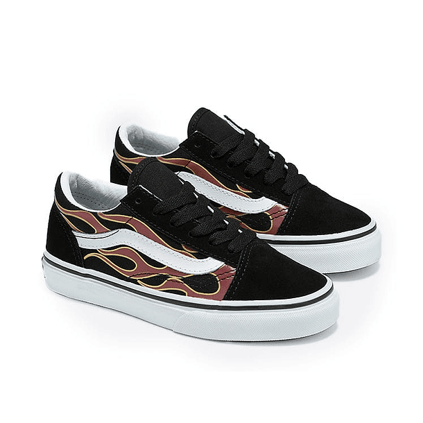 Zapatilla Vans Old Skool (Glossy Flame) Junior Negro 2