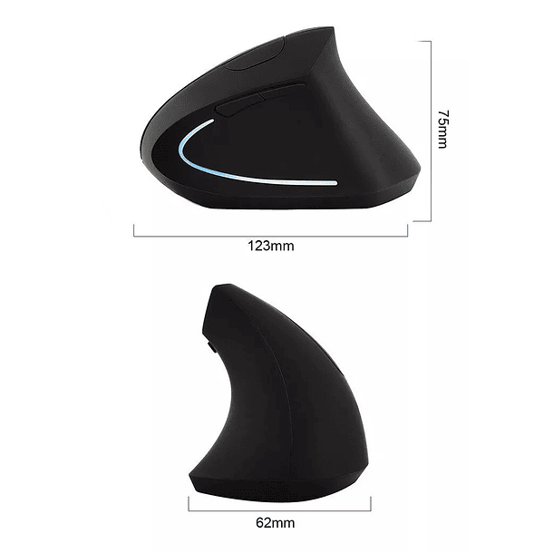 Mouse Vertical Ergonómico Inalámbrico Óptico Dpi Ajustable 4