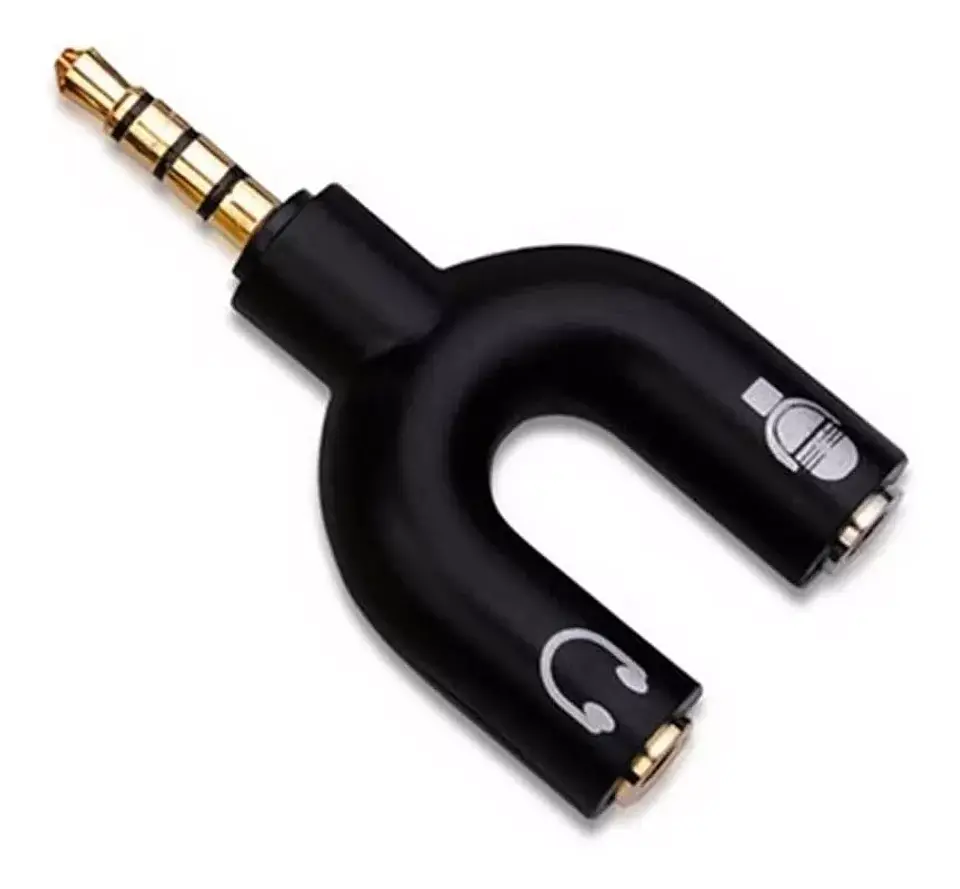 Adaptador Audio Micrófono 3.5 Mm Audífonos Pc Celular 1