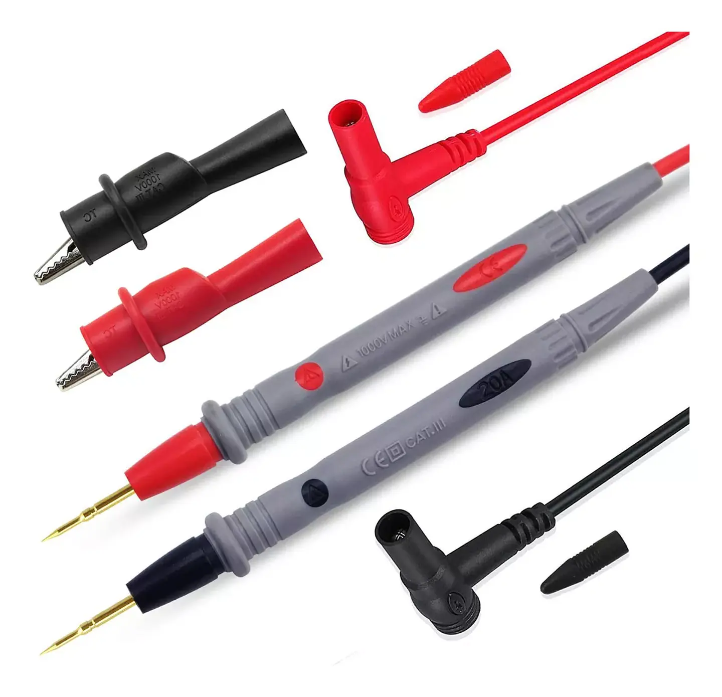 Cables Punta De Tester Multímetro 1000v 20a Pinzas De Prueba 1