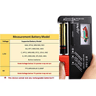 Probador Pilas Tester Medidor Baterías AA AAA 9v C D Botón 6