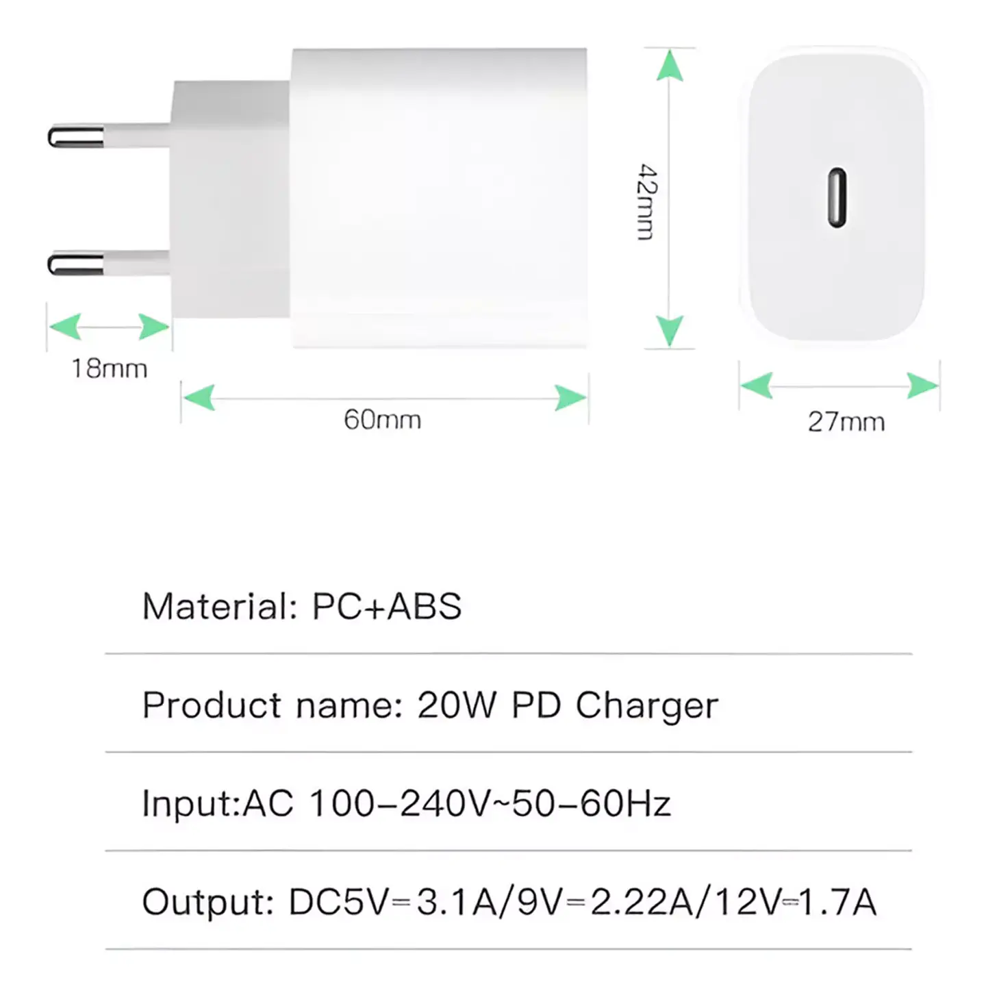 Cargador Tipo C Usb C Celular PD 20w Z60 4