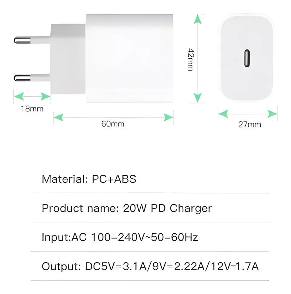 Cargador Tipo C Usb C Celular PD 20w Z60 4