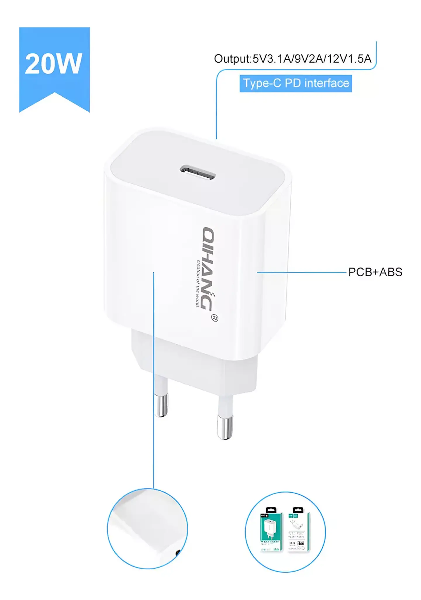 Cargador Tipo C Usb C Celular PD 20w Z60 3