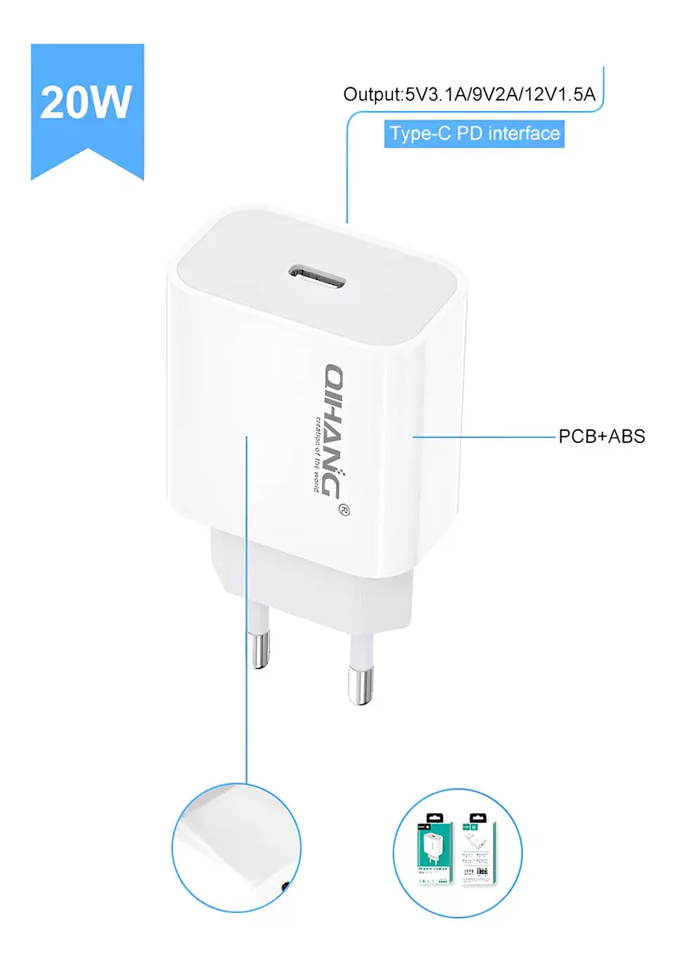 Cargador Tipo C Usb C Celular PD 20w Z60 3