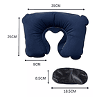 Kit De Viaje Almohada Inflable Antifaz Para Dormir Tapones Oídos 8