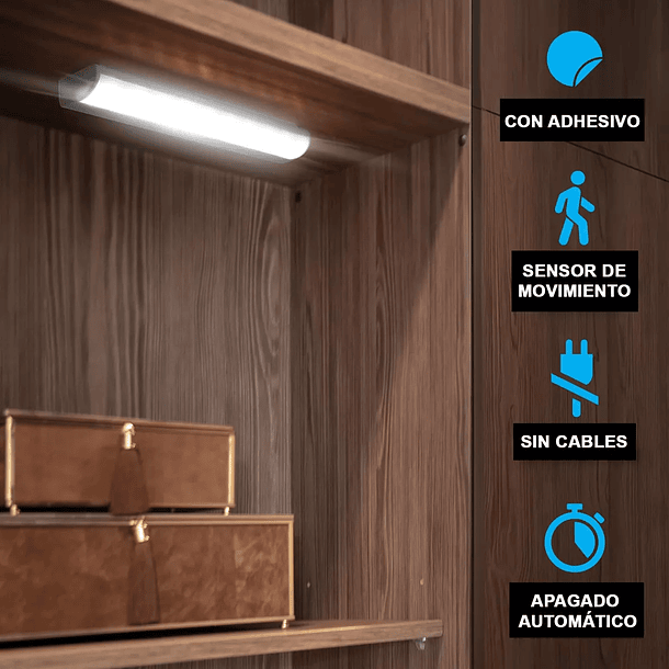 Lámpara Luz Led Con Sensor De Movimiento Inalámbrica A Pilas 2