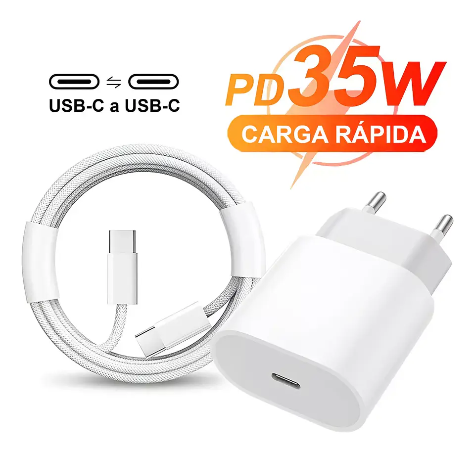 Cargador Teléfono Celular Cable Tipo C Usb C Rápido 35w PD 1