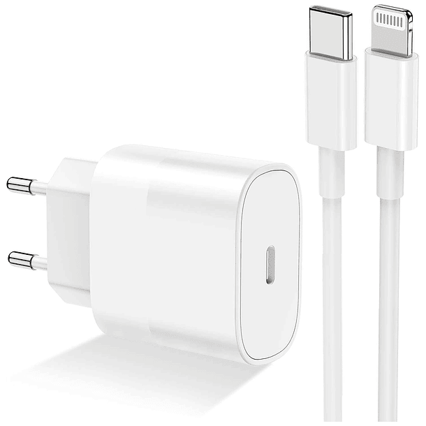 Cargador Iphone Rápido Con Cable 20w PD