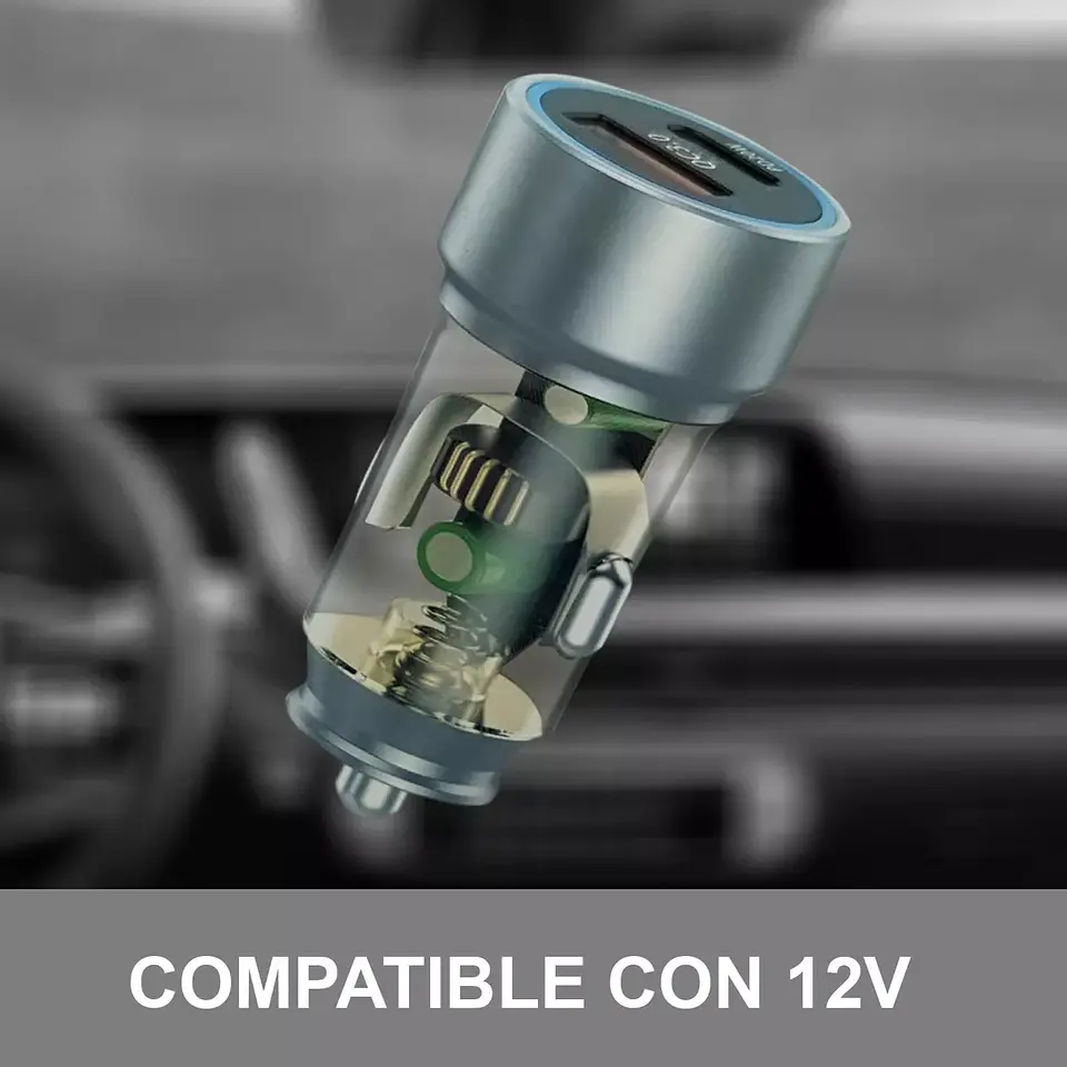Cargador De Teléfono Celular Auto Tipo C Y Usb 4