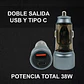 Cargador De Teléfono Celular Auto Tipo C Y Usb - Miniatura 2