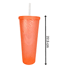 Vaso Grande 1 Litro Con Tapa Bombilla Reutilizable 7