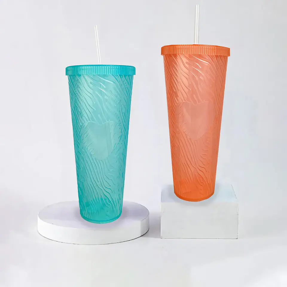 Vasos Grandes 1 Litro Con Tapa Bombilla Reutilizables 5