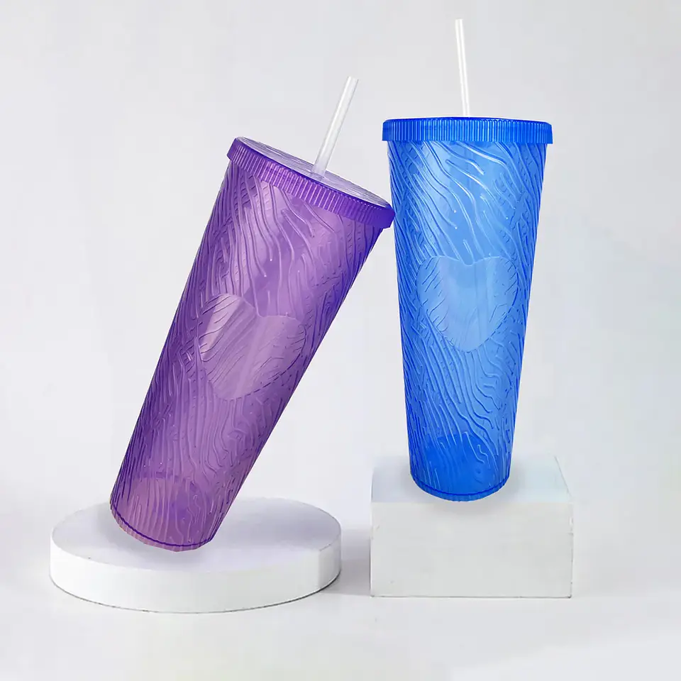 Vasos Grandes 1 Litro Con Tapa Bombilla Reutilizables 4