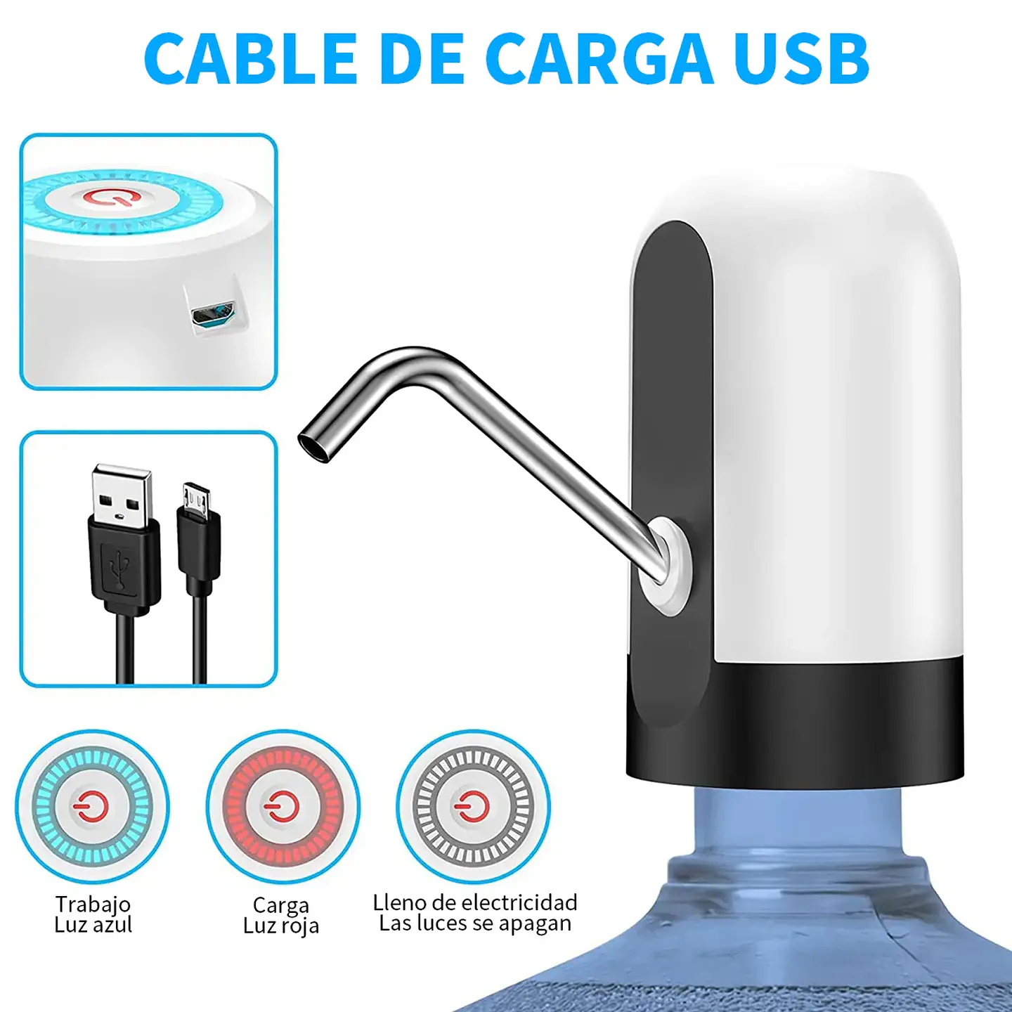 Dispensador De Agua Eléctrico Bomba Para Bidon Recargable 2