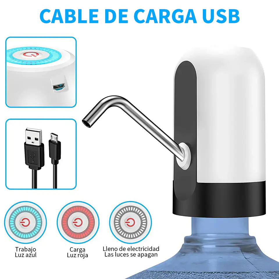 Dispensador De Agua Eléctrico Bomba Para Bidon Recargable 2