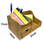 Organizador De Escritorio Porta Lápices Color Madera 14 x 21 cm 3
