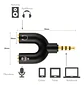 Adaptador Audio Micrófono 3.5 Mm Audífonos Pc Celular - Miniatura 5